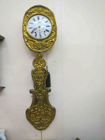 6349 - Hodiny zavesne mosaz  + obr kyvadlo k hodinari  -  4 500 kc